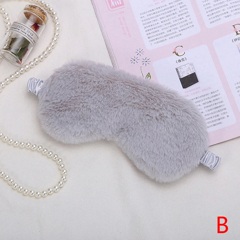 1Pc Sleeping Mask Sleeping Blindfold Soft Plush Eye Masks Cute Love Cloud Eye Cover Plush Mask Eyepatch Nap Health Eye Cover