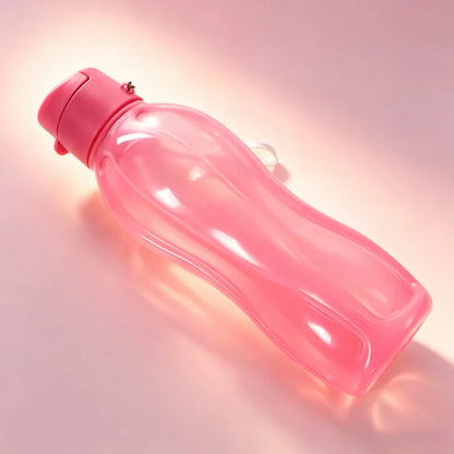 Plastic Water Bottle Large Capacity Leak Proof Outdoor Sports Water Cup Clear with Handle Strap Flip Top Drink Bottle