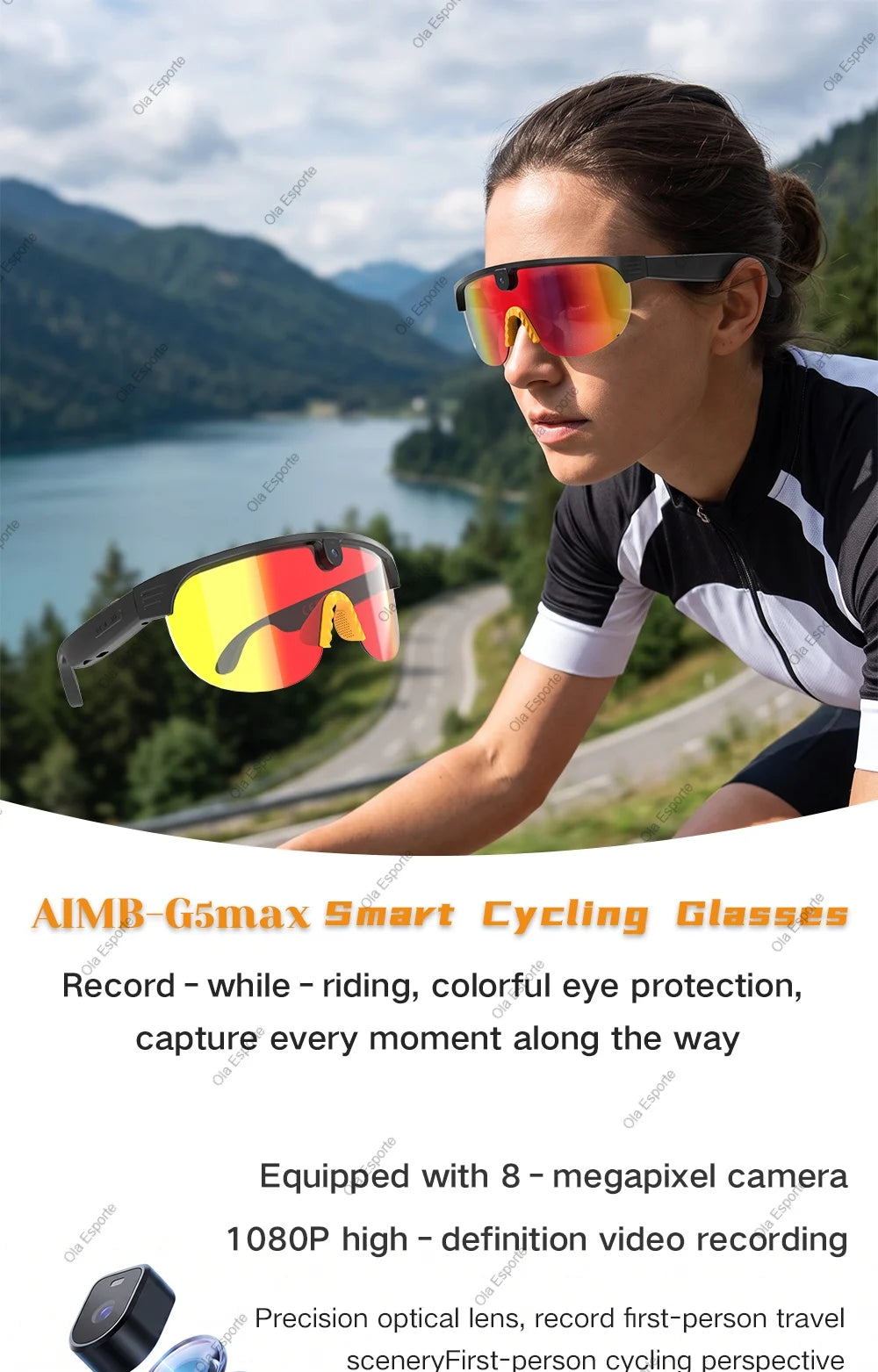 4K Polarized AI Smart Cycling Glasses Men 800W Camera Video Recording Translation Sunglasses BT Call Music Sports Glasses Q01