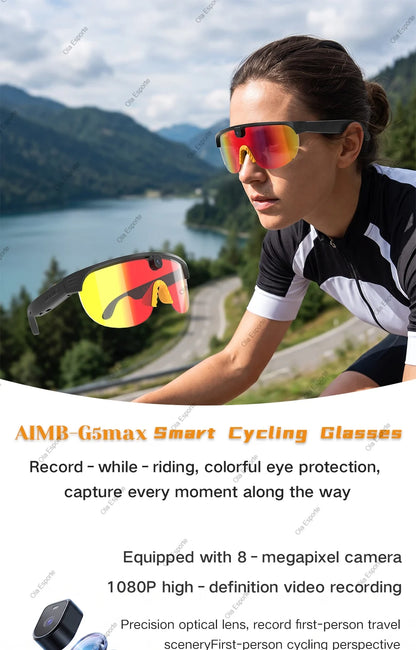 4K Polarized AI Smart Cycling Glasses Men 800W Camera Video Recording Translation Sunglasses BT Call Music Sports Glasses Q01