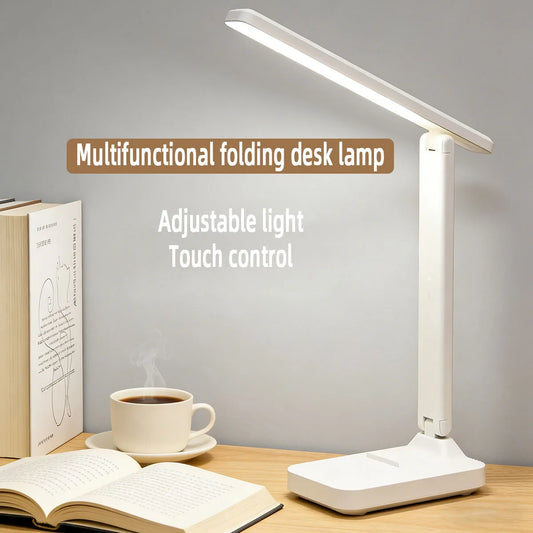 LED desk lamp eye protection touch dimmable LED reading lamp student dormitory bedroom reading USB plug-in study office desk lam