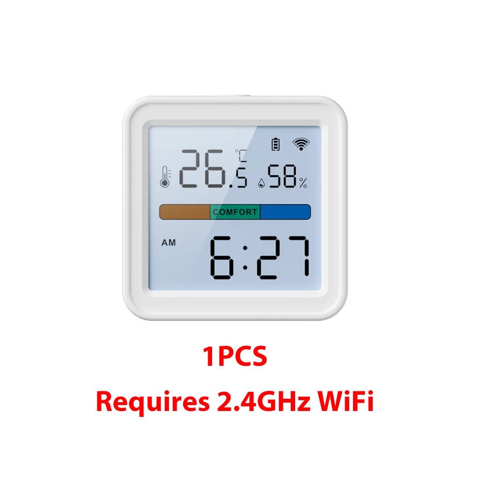 Tuya WiFi Temperature Humidity Sensor for Smart Home with LCD Screen Backlight Hygrometer Thermometer Support Alexa Google Home