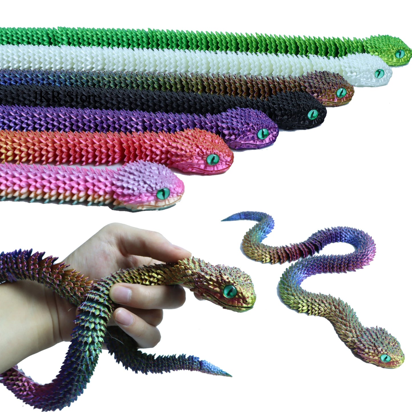 Hot 3D Printing Snake Eggs Home Decoration Creative Pressure-reducing Snake Molds Home Decor Items Moving Rotating Anime Figures