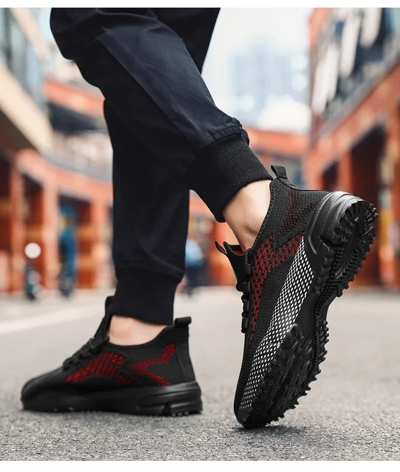 YRZL Running Shoes Men Comfortable Lightweight Grey Walking Sneakers Breathable Air Mesh Non Slip Casual Tennis Shoes for Men