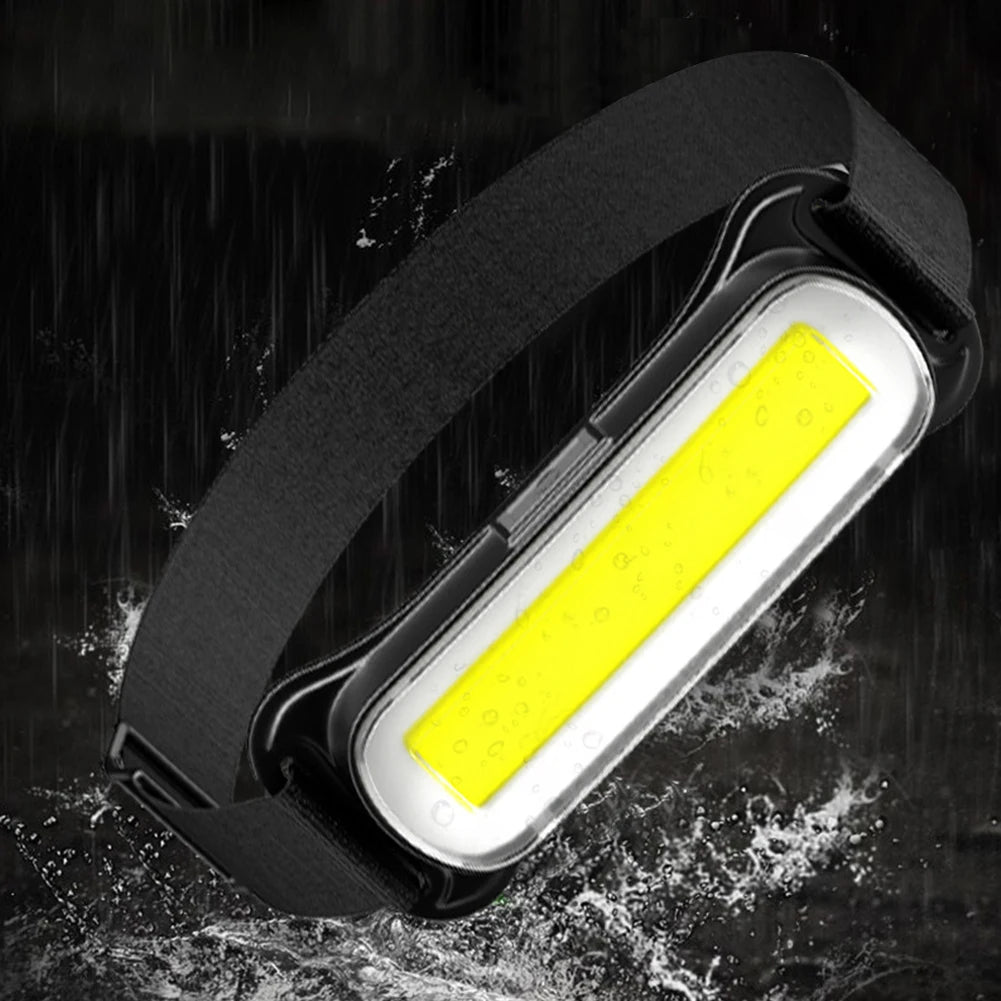 USB Rechargeable LED Headlamp Waterproof Head Lamp Adjustable Headband Head Light for Outdoor Camping Running Cycling Fishing