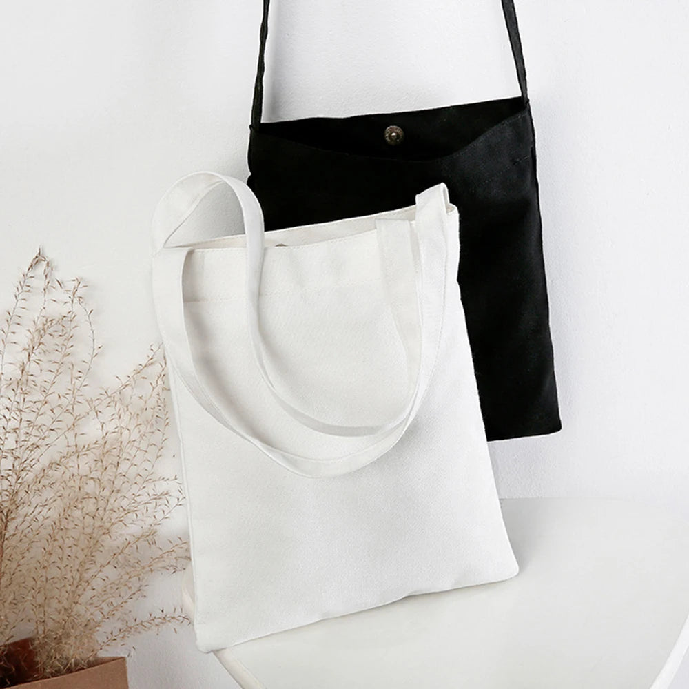 Canvas Cotton bag grocery handbag Foldable Fabric tote bag portable Storage organizer Shopping bag for woman Cloth organizer bag