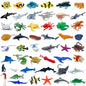 56pcs/set Plastic Simulated Sea Life Toy Model Realistic Marine Animals Whale Shark Dolphin Turtle Toys For Kids Christmas Gifts