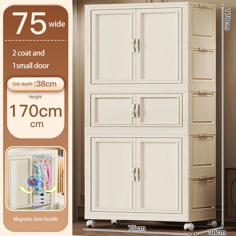Home Use Baby Closet Easy Assembly Bedroom Storage Cabinet Thickened Children's Clothes Organizer Infant Wardrobe
