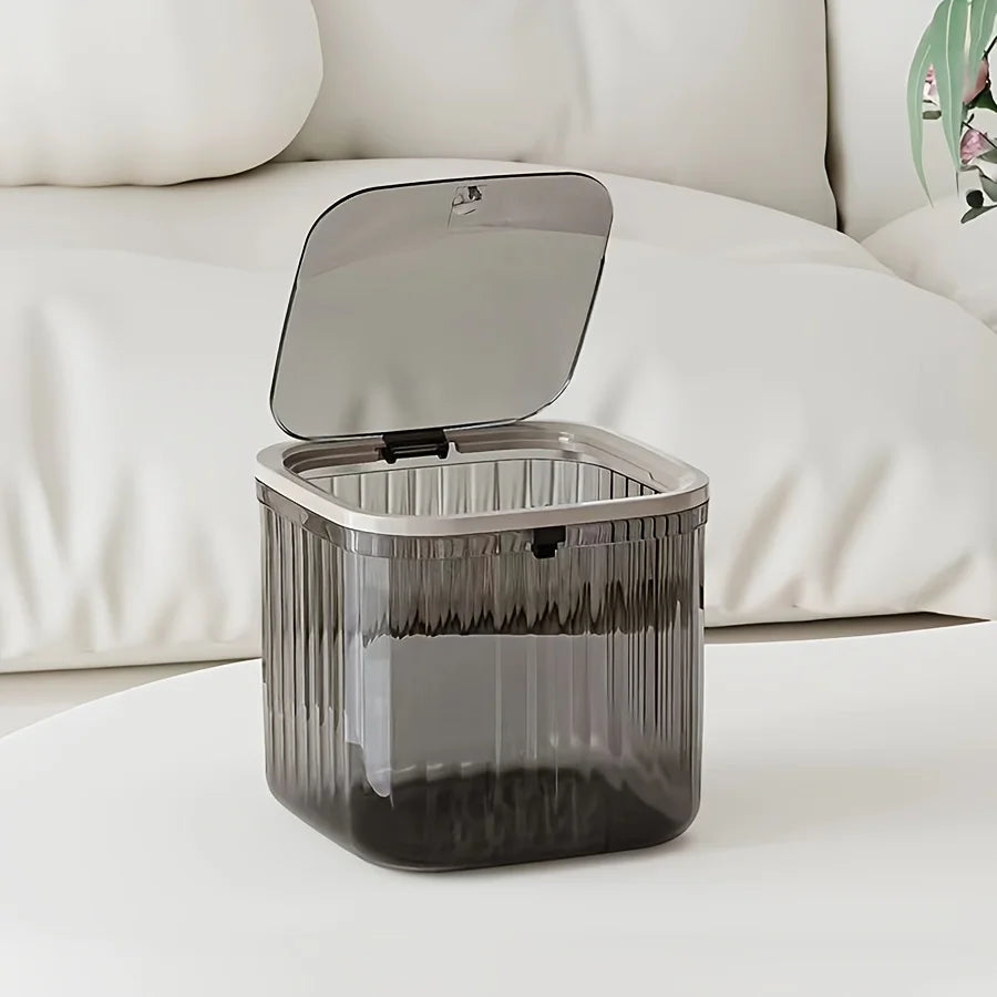Clear Laundry Capsule Dispenser - Odorless plastic storage container for detergent and dryer sheets, flip-top organizer