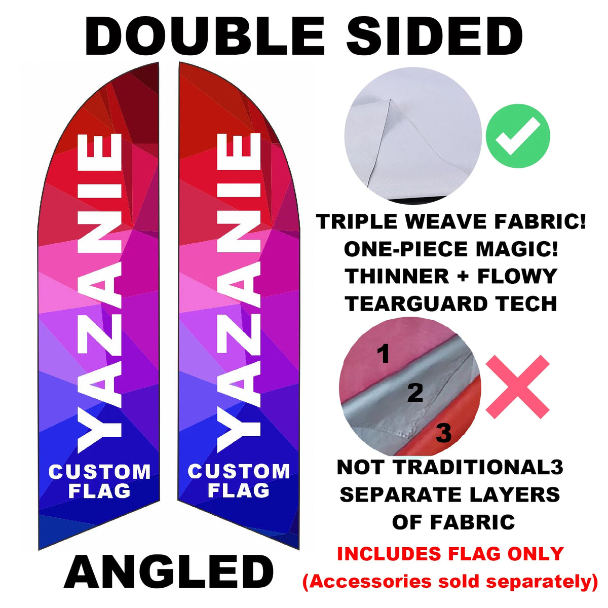Single or Double Sided Custom Beach Feather Flag Advertising Swooper Teardrop Flag for Outdoor Business and Events Promotion