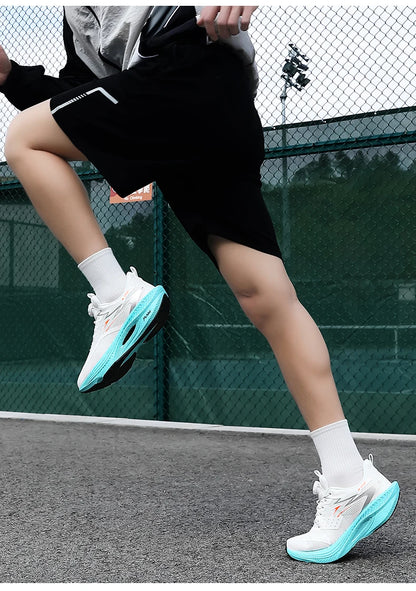 Men's breathable, non-slip, comfortable, shock-absorbing carbon plate running shoes, couple matching sports casual running shoes