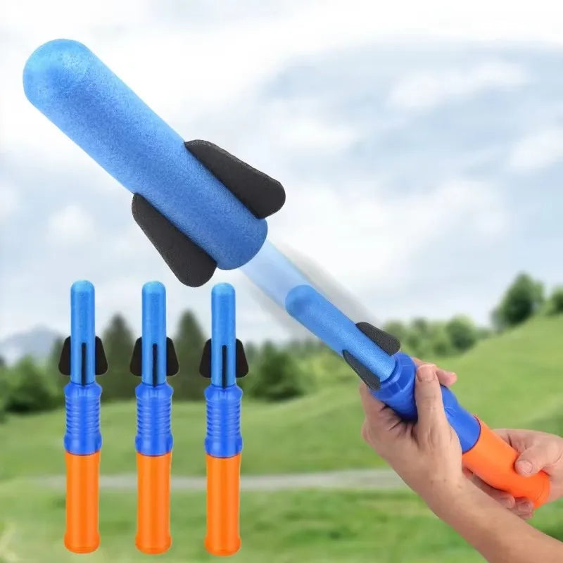 1-5pcs Hand-Propelled Rocket Launcher Toy Set Foam Rocket Children Outdoor Birthday Gift Funny Summer Garden Game Party Discount