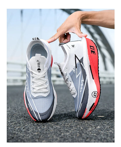 Couple Breathable Mesh Carbon Board Shoes, Student Sports Exam Shoes, Chunta Ultra Light Rebound Marathon Running Shoes