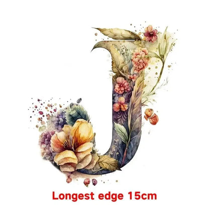 15cm Cartoon Flower Alphabet Heat Transfer Heat Press Printed Accessories PatchDIY children's clothing decoration sticker