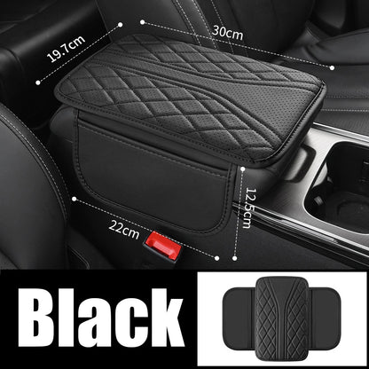 Multi-Functional Leather Car Armrest Storage Bag Auto Center Console Riser Protective Pad Car Organizer Accessory