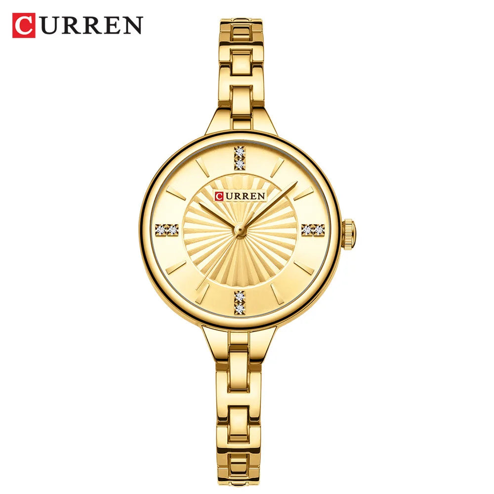 CURREN 9097 Elegant Women's Quartz Watch Luxury Stainless Steel Strap Women's Watch часы женские наручные