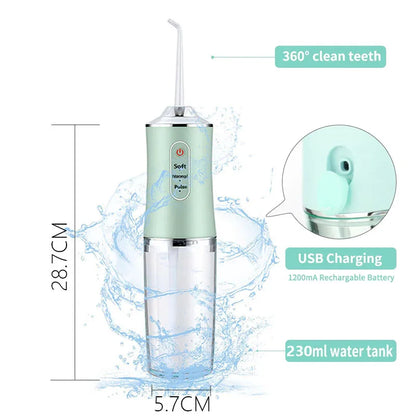 Powerful Battery Portable Electric Individual 230 Ml 3 Modes Toothbrush Combo Teeth Cleaning Oral Irrigator Water Dental Flosser