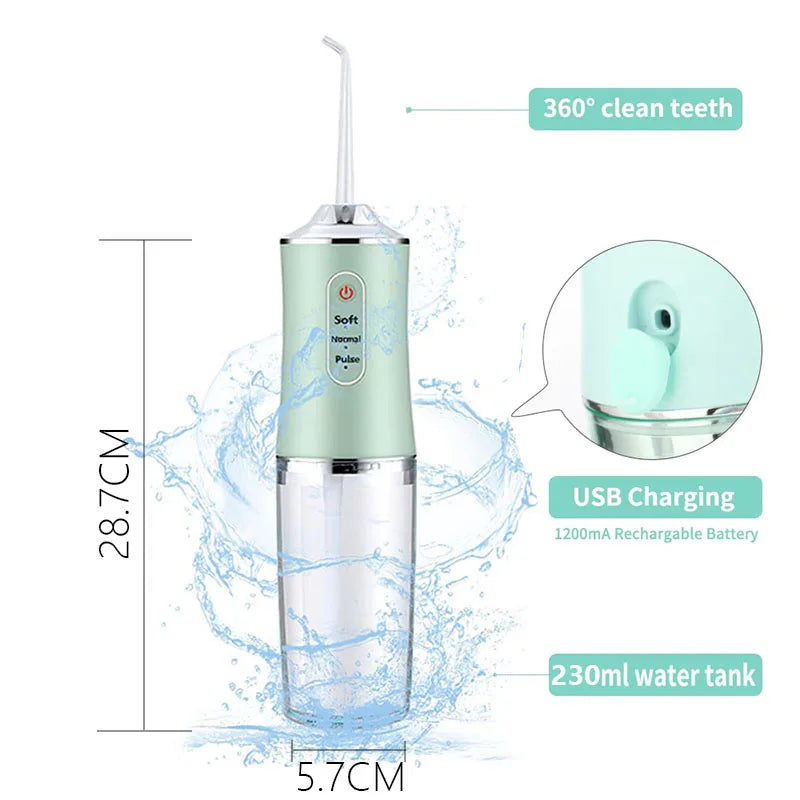 Water Dental Flosser Pick Cordless Oral Irrigator Rechargeable Travel Irrigation Cleaner Electric Flossing for Teeth Cleaning