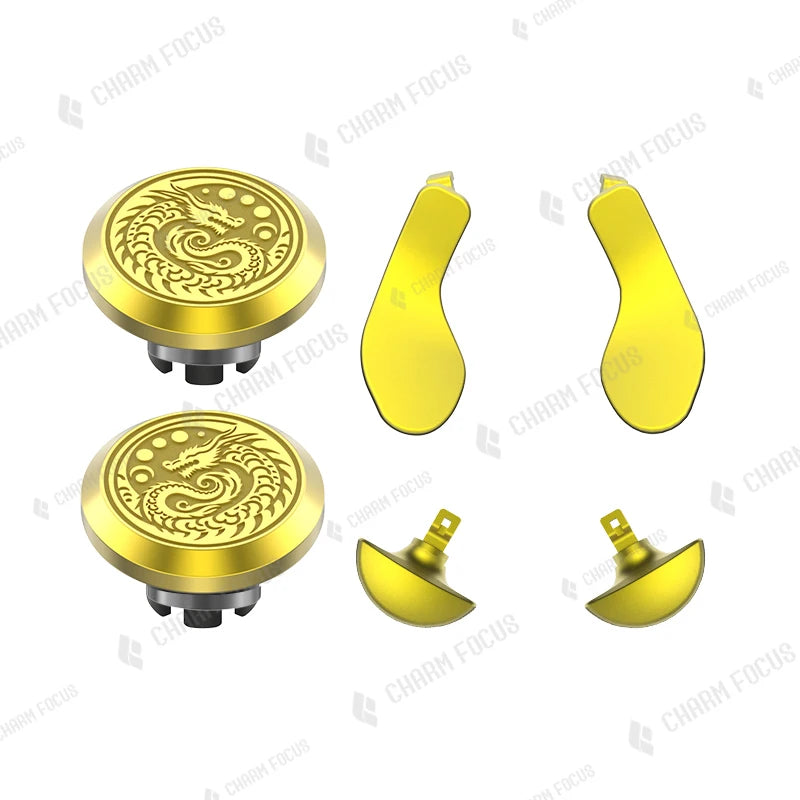 PS5 Edge Controller 6-in-1 Metal Thumb Rod Joystick Cover 2 Swap Rod 4 Metal Rear Paddle Trigger Button Replacement