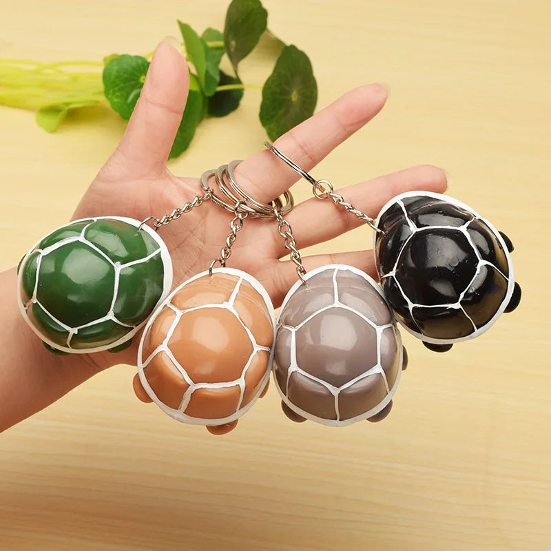 Tortoise Squeeze Toys ADHD Stress Relief Key Chain Fidget Toys Funny Stress Ball For Kids Adult Cartoon Turtle Stress Relief Toy