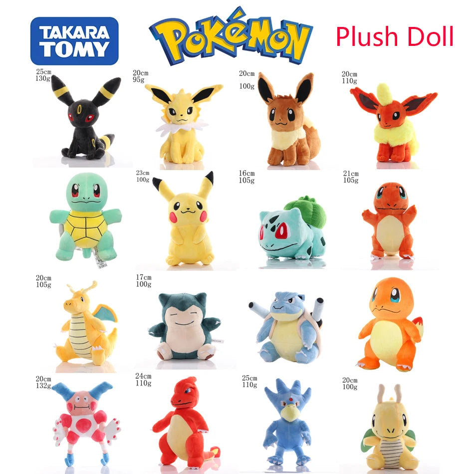 24cm Pokemon Gengar Plush Toy Soft Cute Cartoon Pikachu Stuffed Doll Birthday Gift Peluche Pokemon Collection