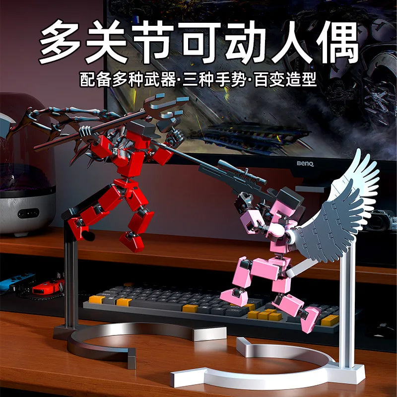 13 Action Figures Toys with Multiple Accessories Mini Action Figure Dummy Robot Assembly Completed Home Desk Decoration