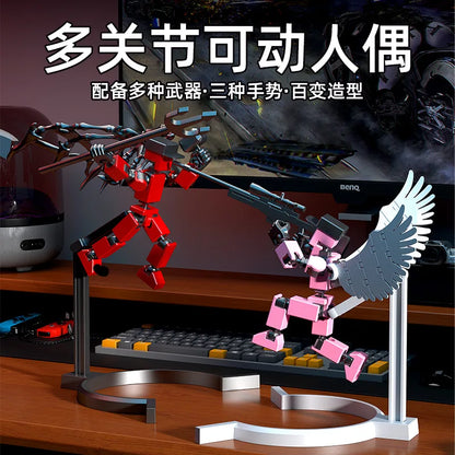 13 Action Figures Toys with Multiple Accessories Mini Action Figure Dummy Robot Assembly Completed Home Desk Decoration
