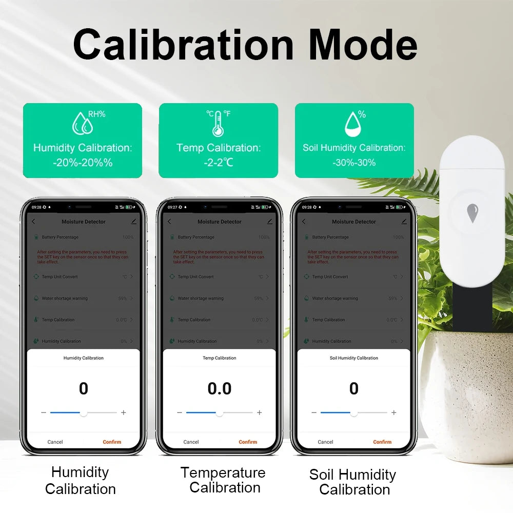 Zigbee Temperature Humidity Moisture Detector Smart Soil Tester Moisture Sensor Phone App RealTime Monitor for Home Garden