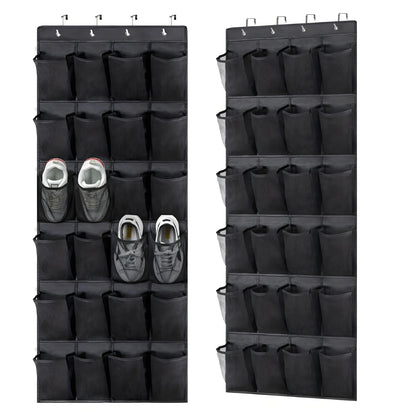 14/24/40 Grids Over The Door Shoe Rack  Mesh Pockets Hanging Shoe Organizer For Closet Hanging Shoe Rack Holder