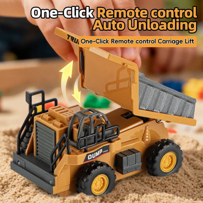 2026New Full-Scale Mini Excavator Tipper Truck 1:64 Remote Control Engineering Vehicle Mini Forklift Birthday Gift Toy RC Trucks