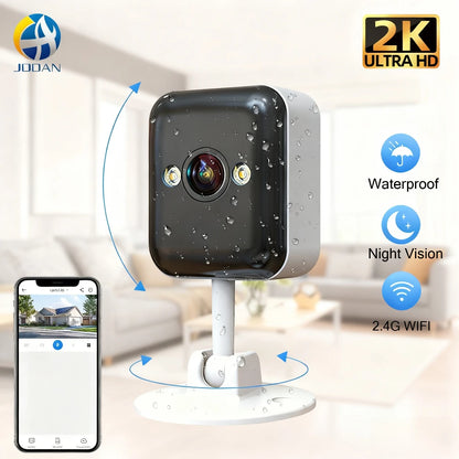 Jooan 2K Mini Security Camera IP Camera Wifi Outdoor CCTV Surveillance Camera 5x Digital Zoom Color Night Home Baby Monitor
