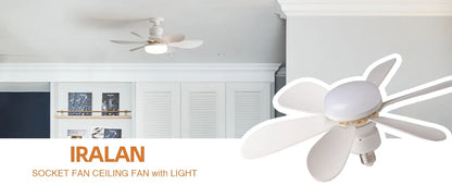 30W/40W Ceiling Fan with Remote Control LED Light Fan E27 Base, Intelligent Silent Ceiling Fan for Bedroom and Living Room