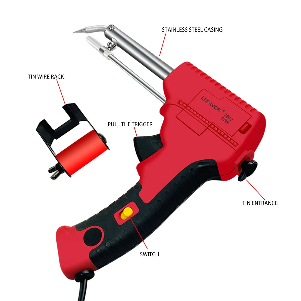 Electric Soldering Iron Gun Hand-held Internal Heating Soldering Iron Automatically Send Tin Gun Soldering Welding Repair Tool