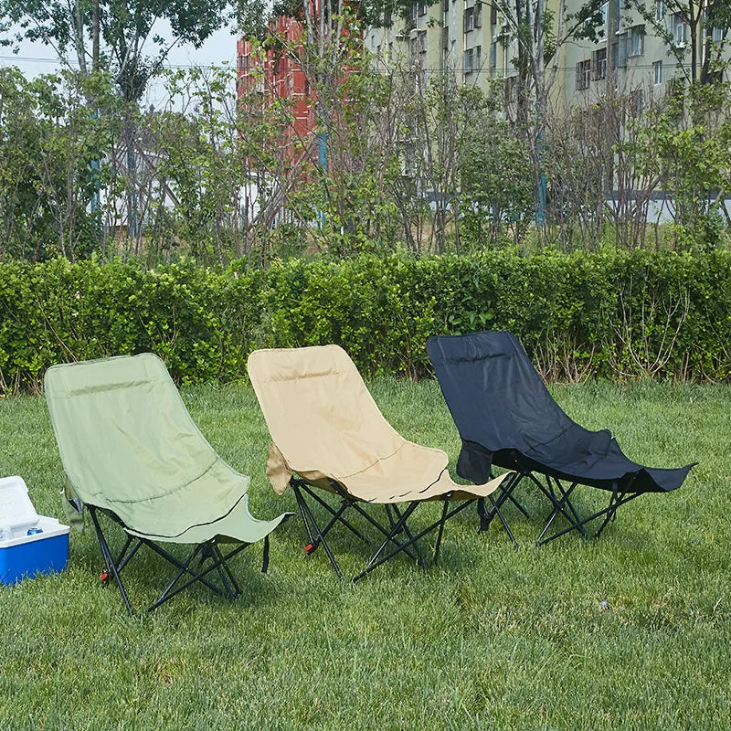 Outdoor folding chair, portable for sitting and lying down, office nap lounge chair with leg dragging, lounge chair