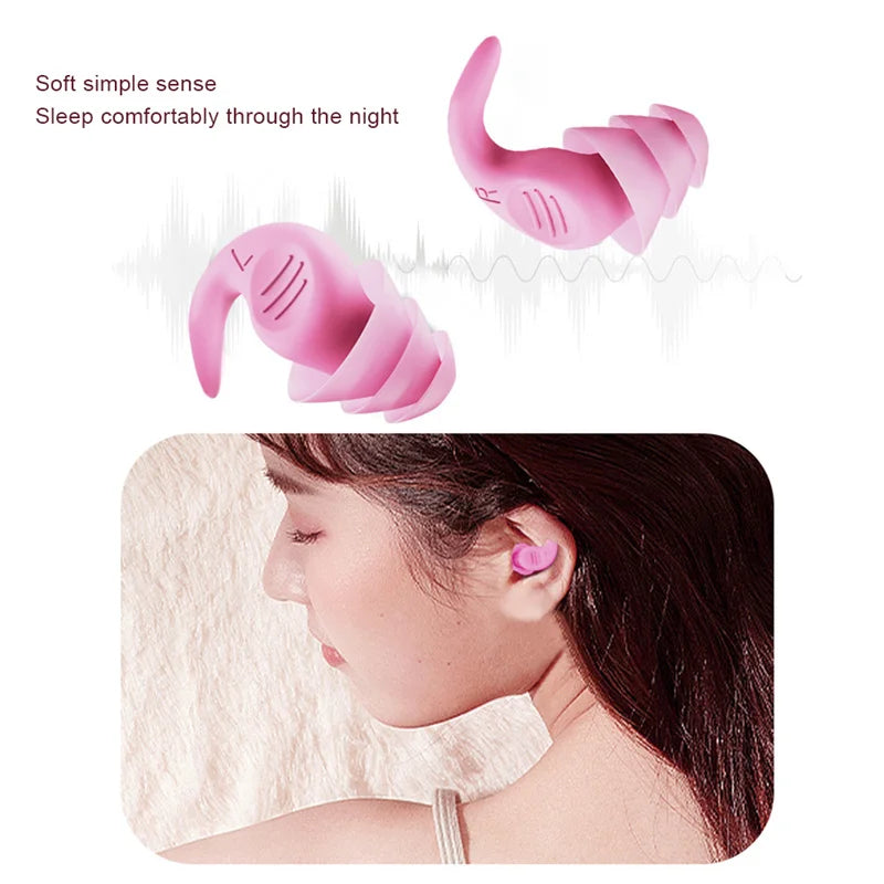 Soft Silicone Sleeping Ear Plugs Sound Insulation Ear Protection Earplugs Anti-Noise Plugs for Travel Silicone Noise Reduction