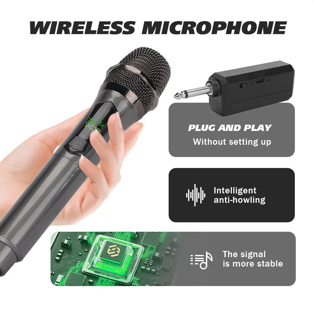 LMBGM W7 2.4G wireless charging handheld microphone system with long battery life for churches, karaoke, outdoor performances