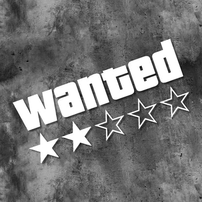 Wanted Star Vinyl Decal - Waterproof Motorcycle Car Scooter Sticker for Fuel Tank Side Panel DIY Decoration