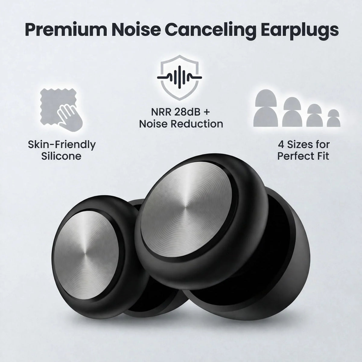 XYM Silicone Soundproof  Anti Noise Bullet Type Earplugs Portable Sports, Sleep  Noise Reduction Silicone Earplugs Reusable