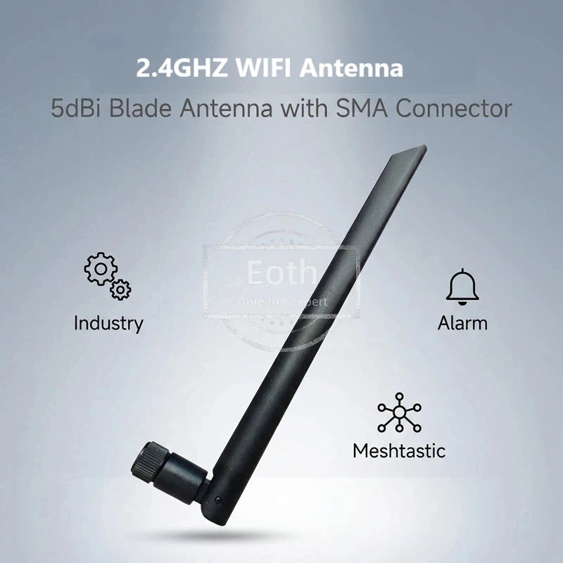 Eoth 5pcs 2.4GHZ rubber antenne Gain 5dbi SMA male px4 to SMA female extension cable for zigbee router meshtastic network largo