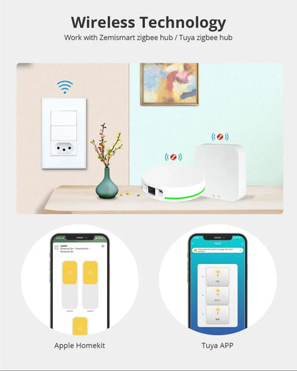 Zemismart Zigbee Smart 10A 20A Brazil Socket Light Switch with Outlets Work with Tuya Smart Life App Alexa Google Home Control