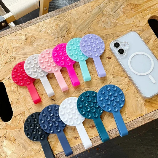 Universal Phone Magnetic Holder for iPhone 17-12 Suction Cup Mount with Metal Plate Portable the Wall Magnet Stand for Magsafe