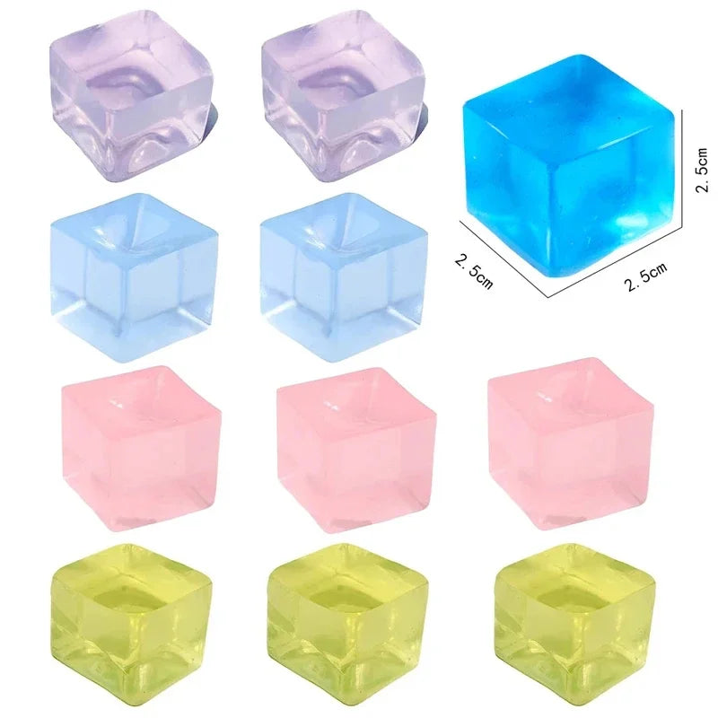 30-50pcs Squishy Ice Cube Fidget Stress Relief Squeeze Toy Adult Kids Birthday Party Favors Classroom Prizes Antiestrés Juguetes