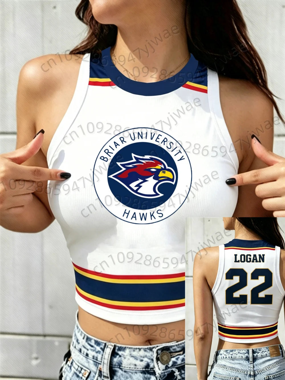 Summer Women's Off Campus Briar University Tank Top T-shirt Crop Vest Top Tees Graham 44 22 DI LAURENTIS 66 Not Suitable For Men