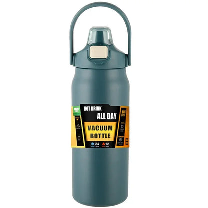 304 Stainless Steel Vacuum Thermos, Portable Outdoor Sports Water Bottle with Straw Cold Hot
