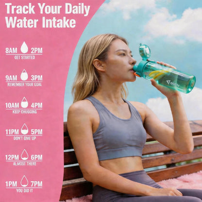 18.6/25.36oz Sports Water Bottle with Time Marker Portable Leak-Proof Tritan Cup for Outdoor Activities Fitness Hydration Bottle