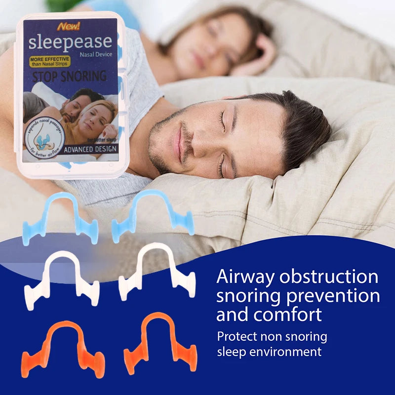 Anti Snore Nasal Dilator Stop Snoring Silicone Nose Clip Sport Easy Breath Nasal Clip Stop Snoring Aid Device Improve Sleeping