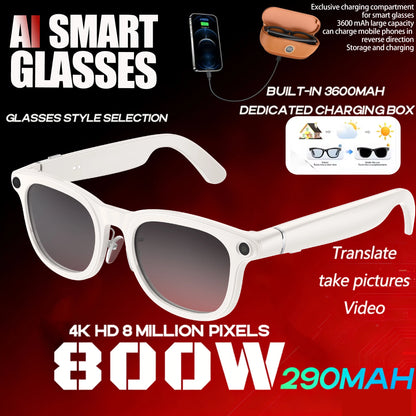2026New AI Smart Glasses Minimalist Premium Bluetooth Calling Real-time Translation/4K Video Ultra-light TR90 Compatible Eyewear