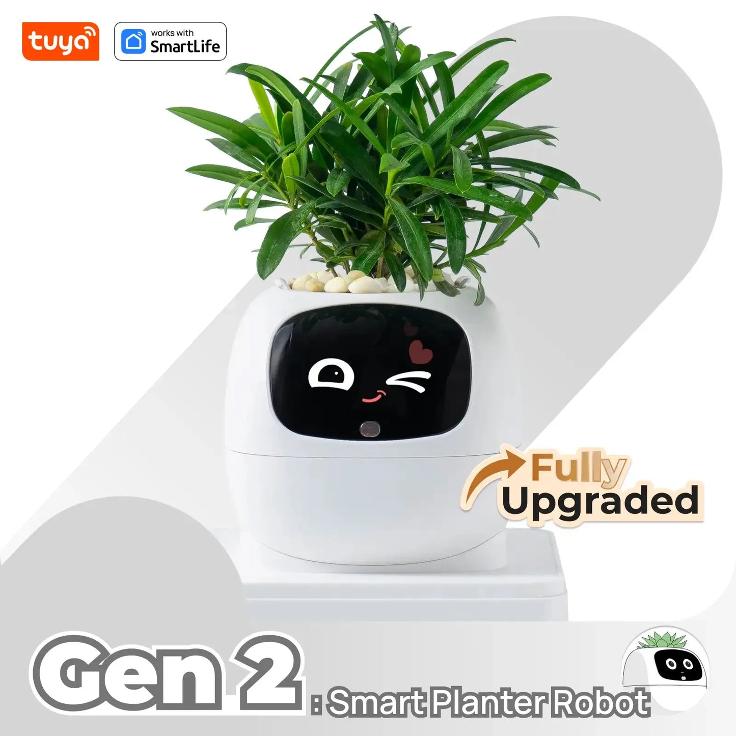 Gen1 Tuya Ivy Smart Planter,Endless Fun Over 49 Rich Expressions,7 smart sensors,AI Chips Make Raising Plants Easy and Fun