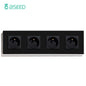 BSEED France Standard Single Wall French Socket Double Power Plug With White Black Gloden Crystal Glass Panel 16A 110V-250V