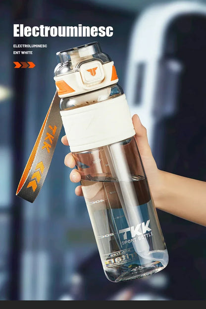 TKK 1000ml Water Bottle Sports Watter Bottle Tritan BPA Free Straw Portable Leak-proof Plastic Drinkware Outdoor Fitness Kettle